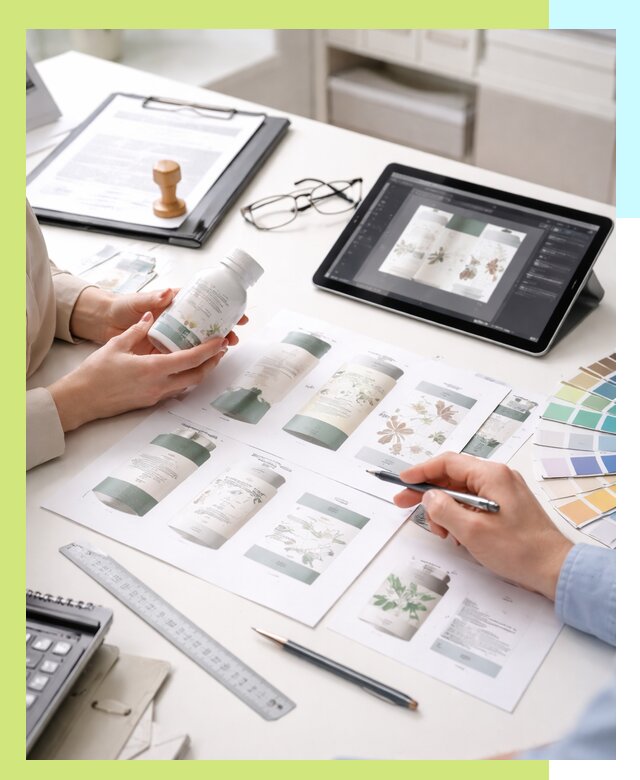 Профессиональная разработка дизайна и текста этикетки продукции в Пушкине