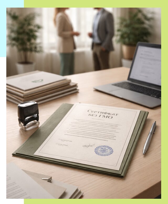 Сертификат без ГМО в Пушкине от 8113 р. оформить срочно Алешин-Пшн